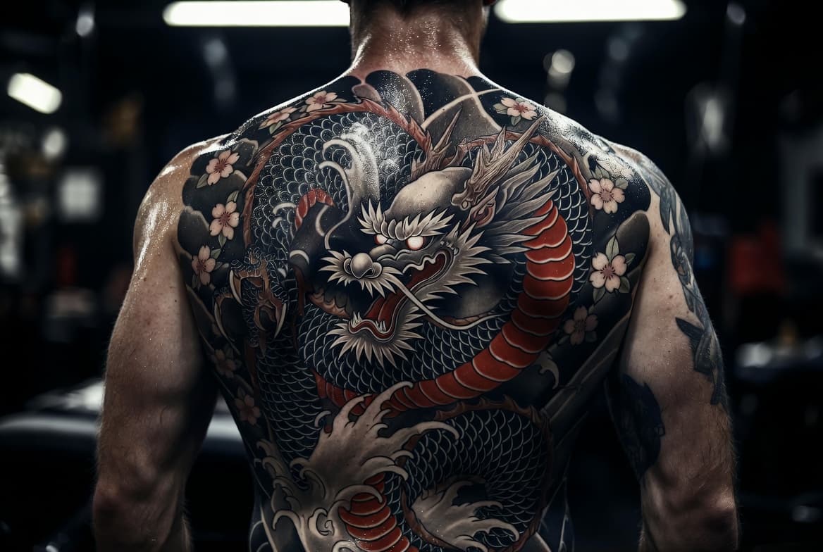 Japanese back piece in Appalachian light